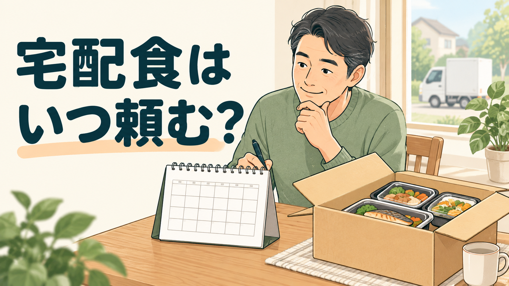 宅配食はいつ頼む？カレンダーと届いた食事で受け取り予定を考える家族